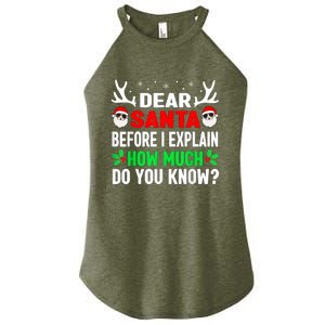 Funny Christmas Dear Santa I Can Explain Women's Perfect Tri Rocker Tank