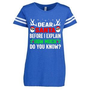 Funny Christmas Dear Santa I Can Explain Enza Ladies Jersey Football T-Shirt