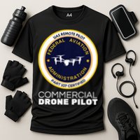 FAA Commercial Drone Pilot Cooling Performance Crew T-Shirt