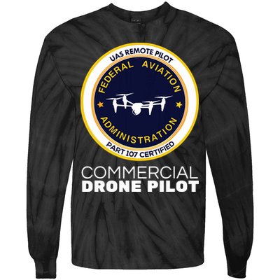 FAA Commercial Drone Pilot Tie-Dye Long Sleeve Shirt