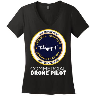 FAA Commercial Drone Pilot Women's V-Neck T-Shirt