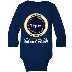 FAA Commercial Drone Pilot Baby Long Sleeve Bodysuit