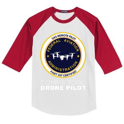 FAA Commercial Drone Pilot Kids Colorblock Raglan Jersey