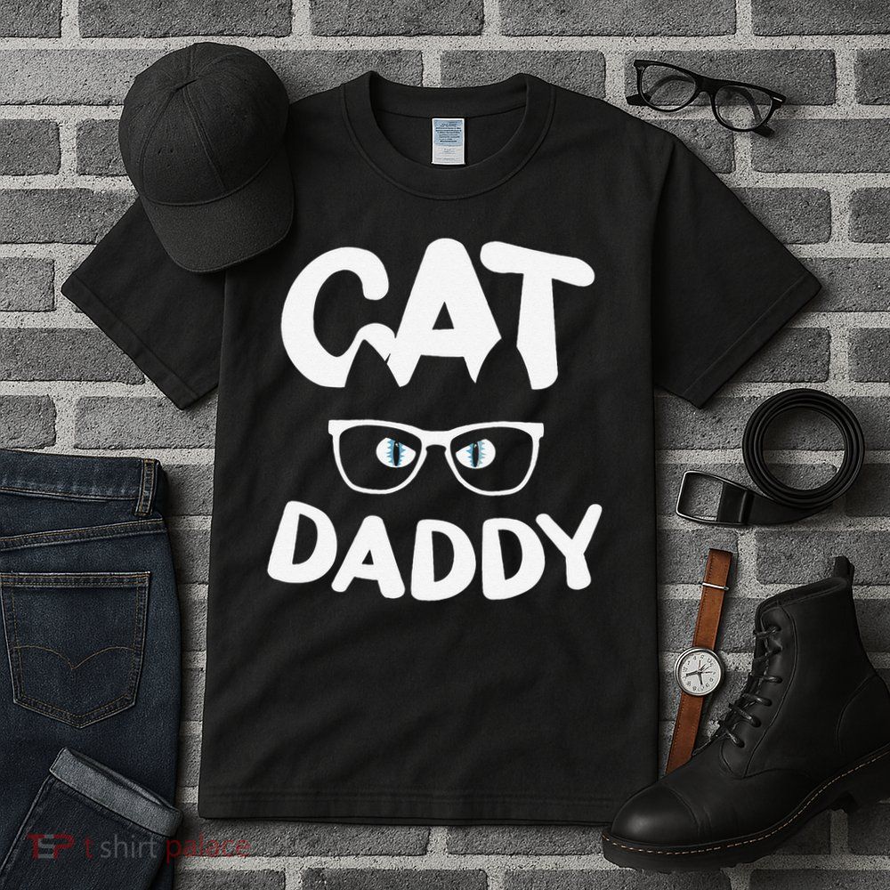 Funny Cat Dad Funny Sunglasses Cat Lover Fathers Day Tall T-Shirt