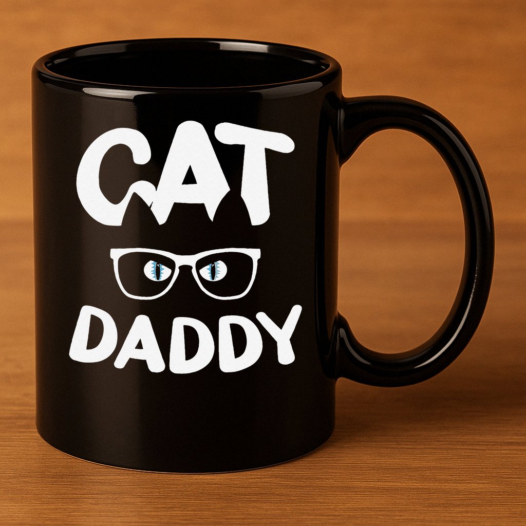 Funny Cat Dad Funny Sunglasses Cat Lover Fathers Day 11oz C Handle Ceramic Mug