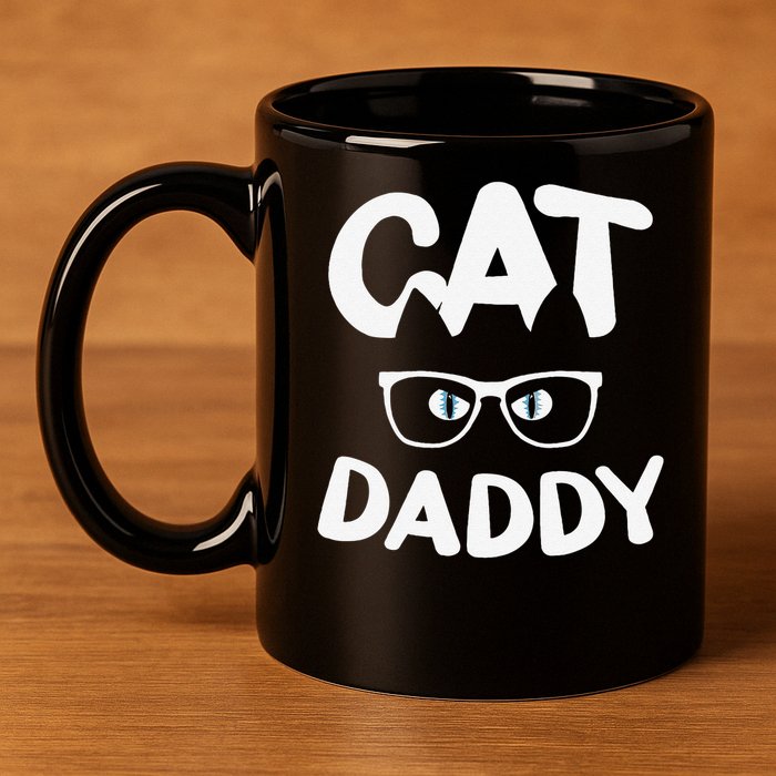 Funny Cat Dad Funny Sunglasses Cat Lover Fathers Day 11oz C Handle Ceramic Mug