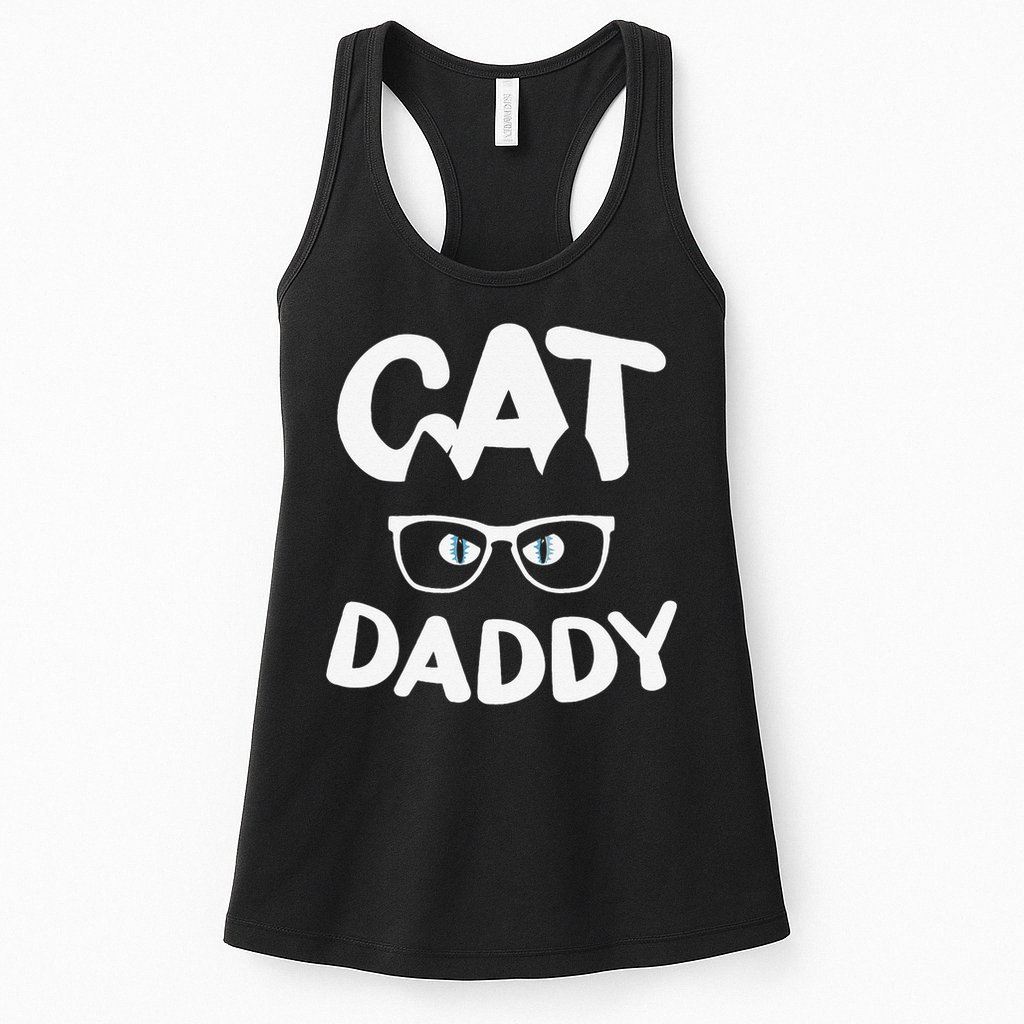 Funny Cat Dad Funny Sunglasses Cat Lover Fathers Day Womens Tank Top