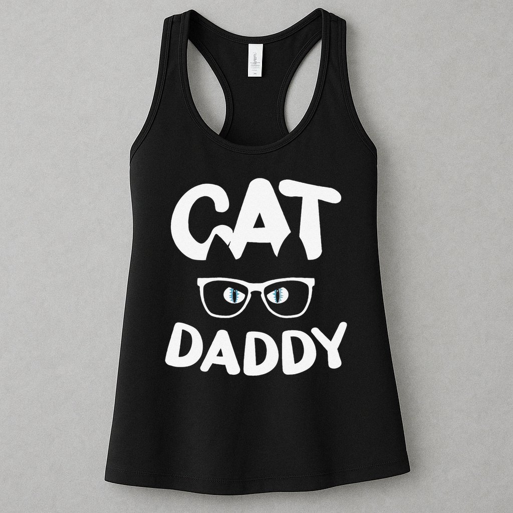 Funny Cat Dad Funny Sunglasses Cat Lover Fathers Day Womens Tank Top