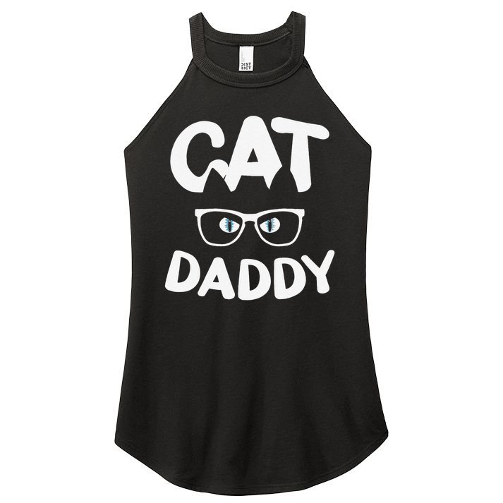 Funny Cat Dad Funny Sunglasses Cat Lover Fathers Day Women's Perfect Tri Rocker Tank
