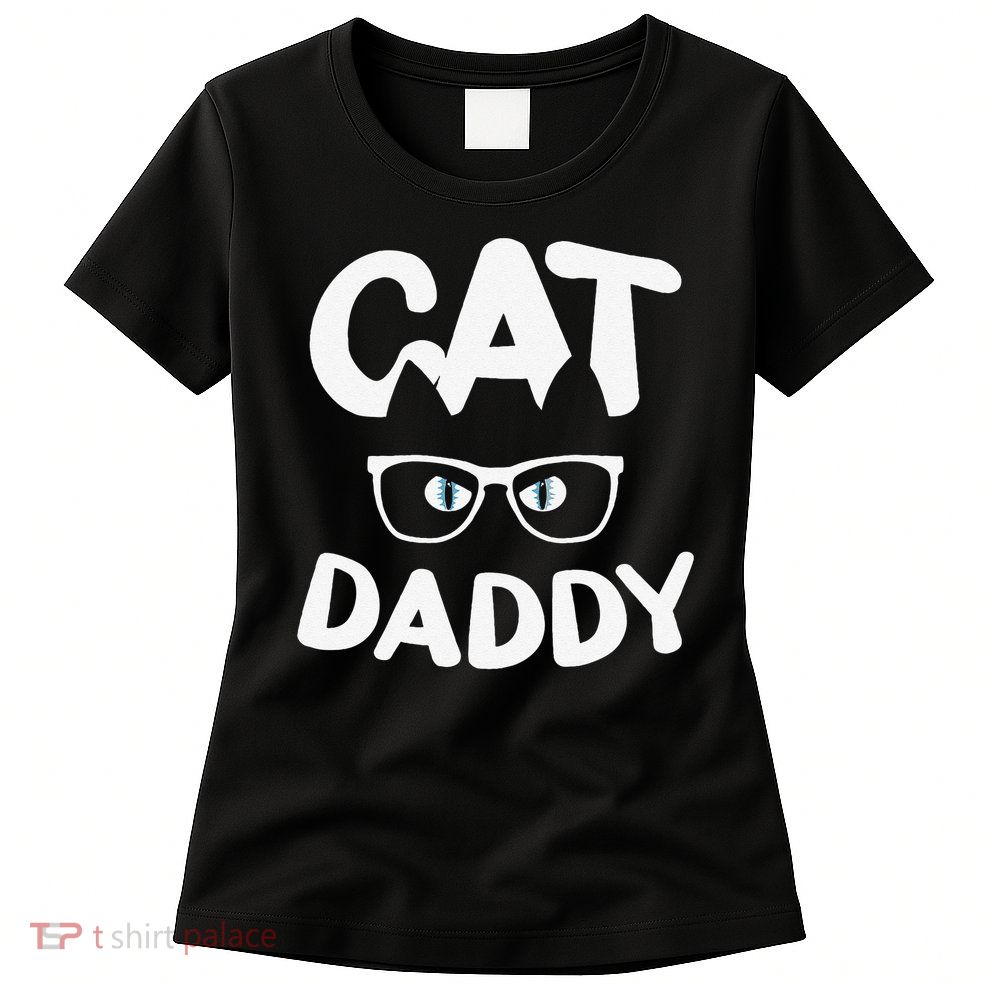 Funny Cat Dad Funny Sunglasses Cat Lover Fathers Day Womens T-Shirt
