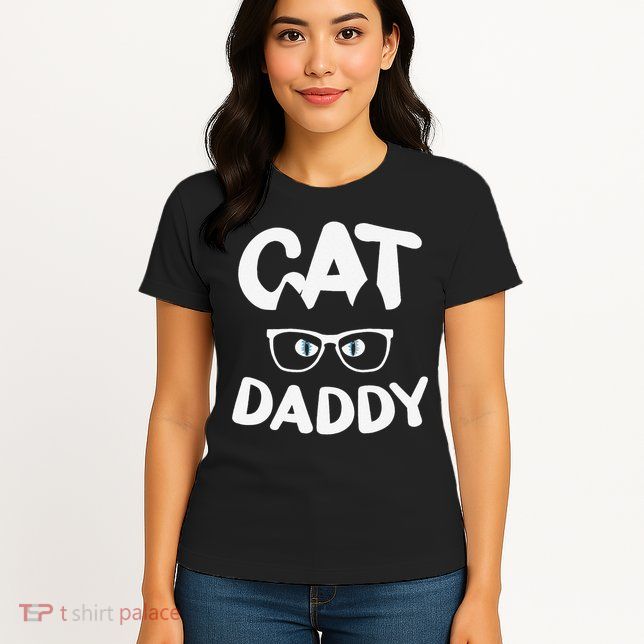 Funny Cat Dad Funny Sunglasses Cat Lover Fathers Day Womens T-Shirt