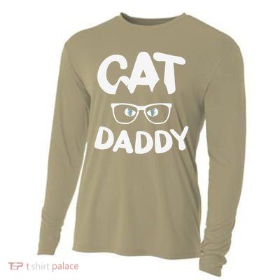 Funny Cat Dad Funny Sunglasses Cat Lover Fathers Day Cooling Performance Long Sleeve Crew