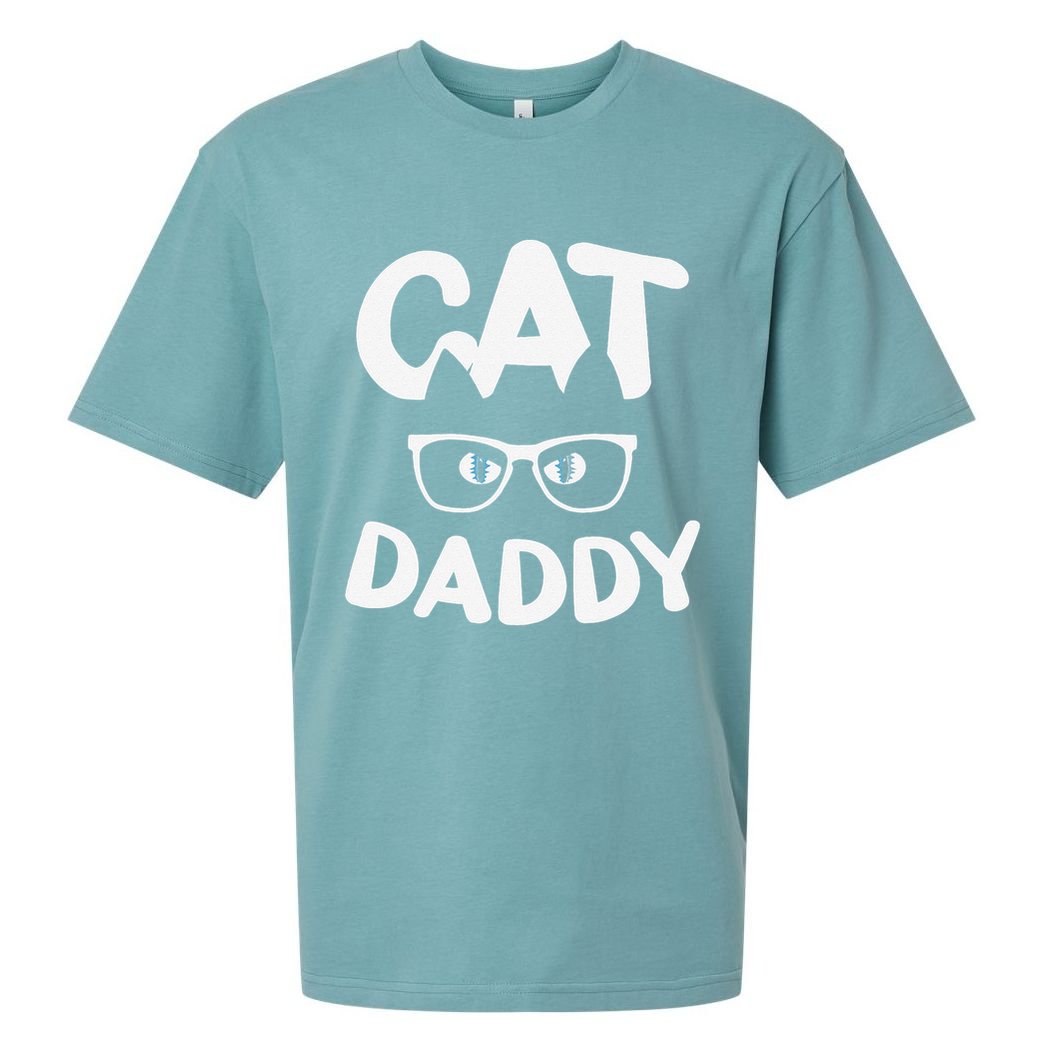 Funny Cat Dad Funny Sunglasses Cat Lover Fathers Day Sueded Cloud Jersey T-Shirt