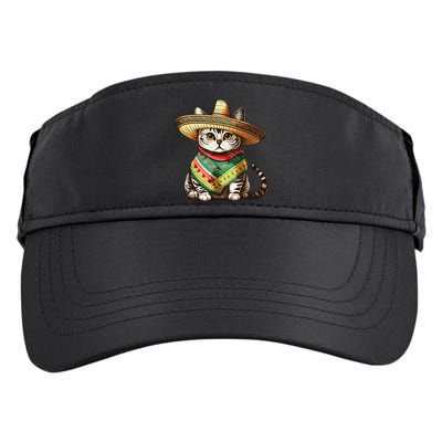 Funny Cinco De Mayo Cute Mexican Cat Adult Drive Performance Visor