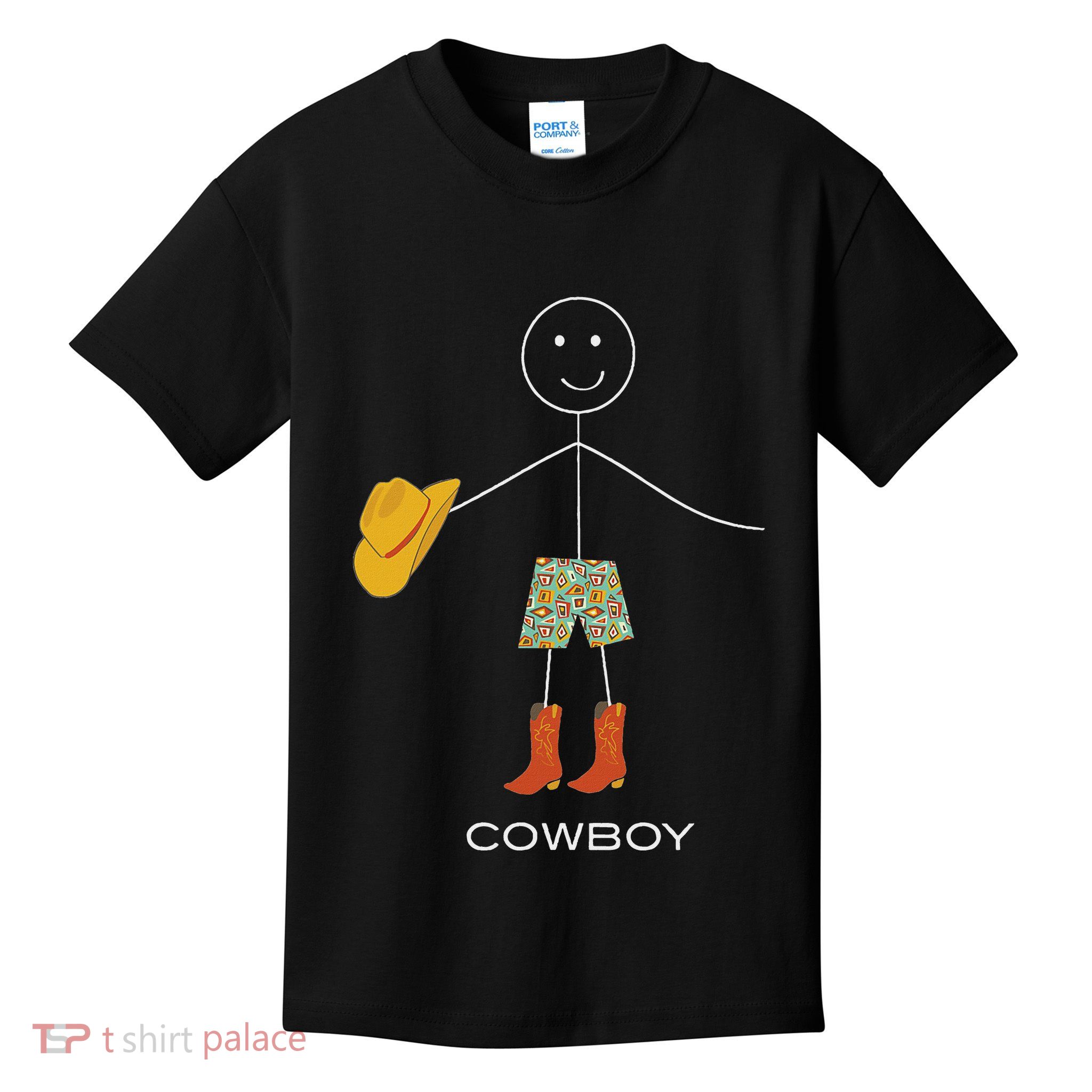 Funny Cowboy Design Boy Rodeo Horse Rancher Kids T-Shirt