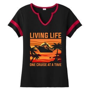 Funny Cruising Designs Women Cruise Ship Cruising Lovers Ladies Halftime Notch Neck Tee