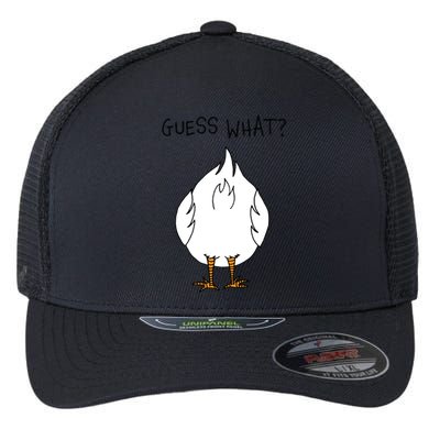 Funny Corny Dad Joke Design Guess What Chicken Butt Gift Flexfit Unipanel Trucker Cap