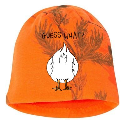 Funny Corny Dad Joke Design Guess What Chicken Butt Gift Kati - Camo Knit Beanie