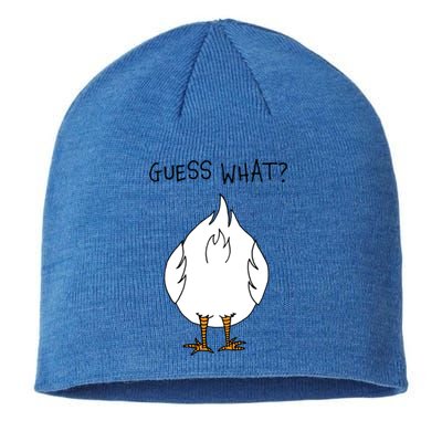 Funny Corny Dad Joke Design Guess What Chicken Butt Gift Sustainable Beanie