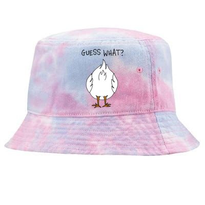 Funny Corny Dad Joke Design Guess What Chicken Butt Gift Tie-Dyed Bucket Hat