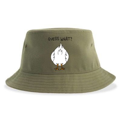 Funny Corny Dad Joke Design Guess What Chicken Butt Gift Sustainable Bucket Hat