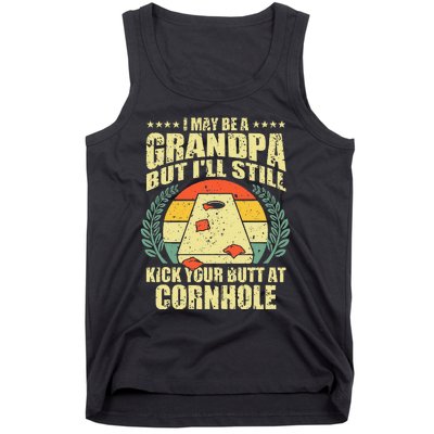 Funny Cornhole Design For Men Grandpa Sack Toss Game Lovers Tank Top