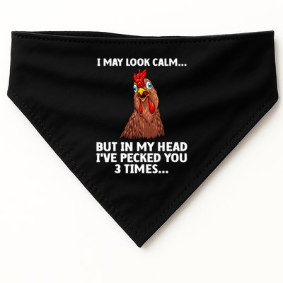 Funny Chicken Design Poultry Chicken Farmer USA-Made Doggie Bandana