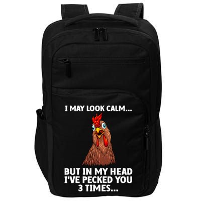 Funny Chicken Design Poultry Chicken Farmer Impact Tech Backpack