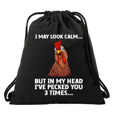 Funny Chicken Design Poultry Chicken Farmer Drawstring Bag
