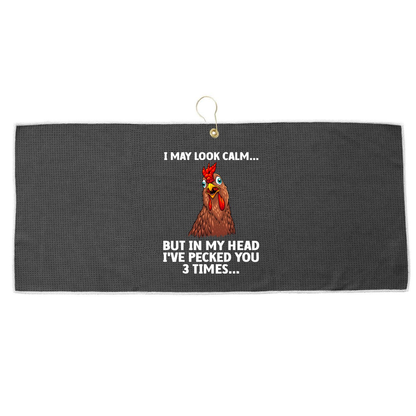 Funny Chicken Design Poultry Chicken Farmer Large Microfiber Waffle Golf Towel