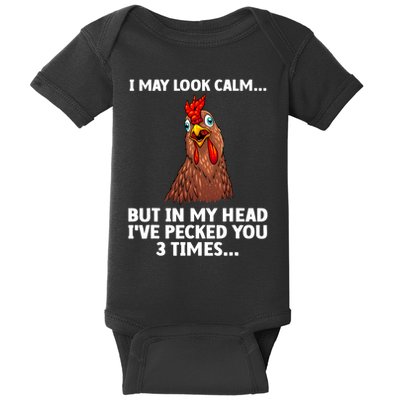 Funny Chicken Design Poultry Chicken Farmer Baby Bodysuit