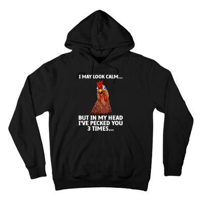 Funny Chicken Design Poultry Chicken Farmer Tall Hoodie