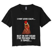 Funny Chicken Design Poultry Chicken Farmer Women's Crop Top Tee