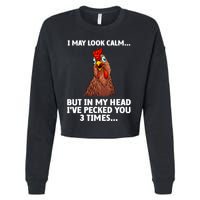 Funny Chicken Design Poultry Chicken Farmer Cropped Pullover Crew