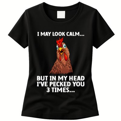 Funny Chicken Design Poultry Chicken Farmer Womens T-Shirt