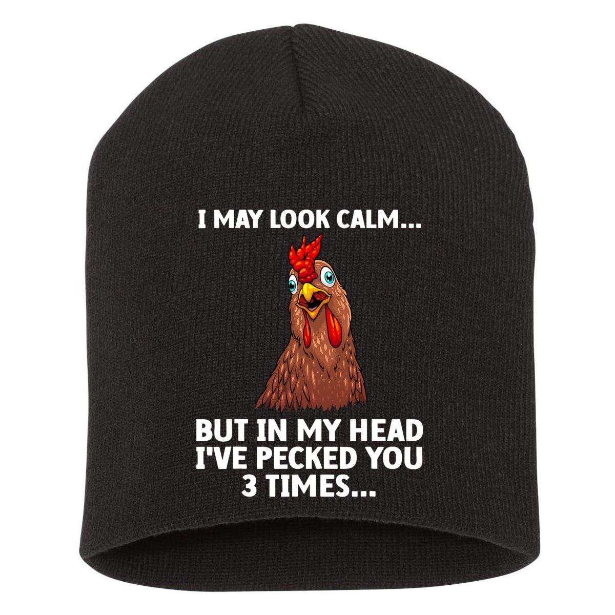 Funny Chicken Design Poultry Chicken Farmer Short Acrylic Beanie