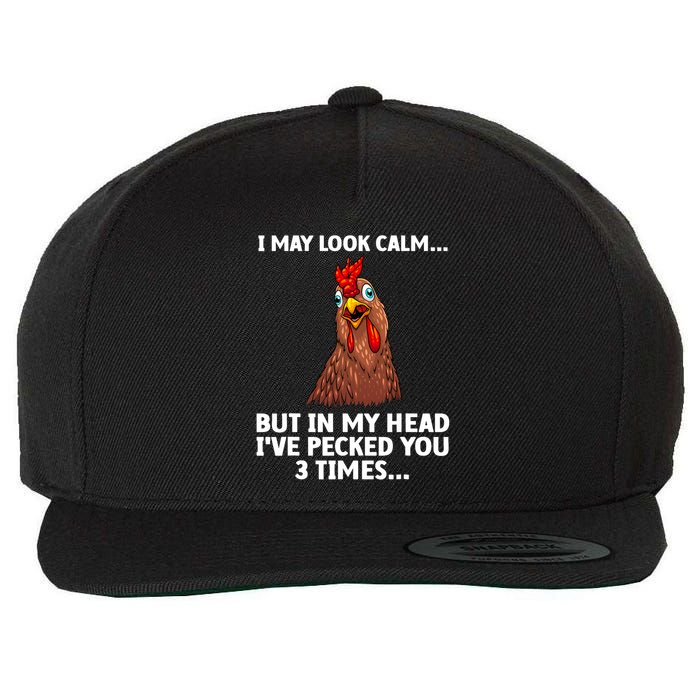 Funny Chicken Design Poultry Chicken Farmer Wool Snapback Cap