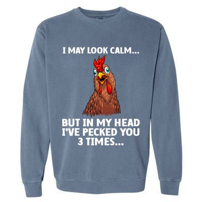 Funny Chicken Design Poultry Chicken Farmer Garment-Dyed Sweatshirt