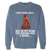 Funny Chicken Design Poultry Chicken Farmer Garment-Dyed Sweatshirt