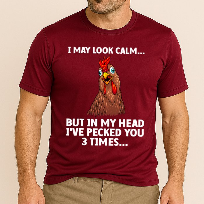 Funny Chicken Design Poultry Chicken Farmer Cooling Performance Crew T-Shirt