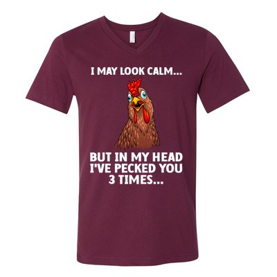 Funny Chicken Design Poultry Chicken Farmer V-Neck T-Shirt