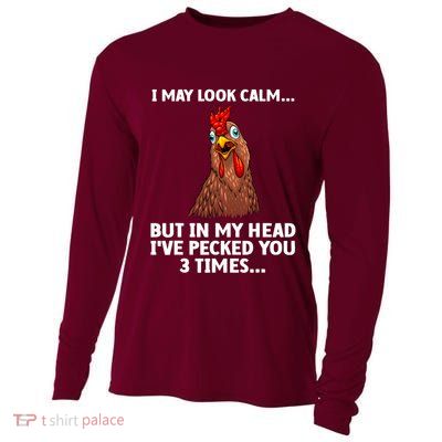 Funny Chicken Design Poultry Chicken Farmer Cooling Performance Long Sleeve Crew