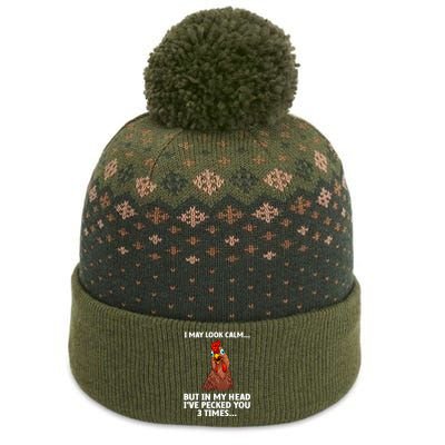 Funny Chicken Design Poultry Chicken Farmer The Baniff Cuffed Pom Beanie