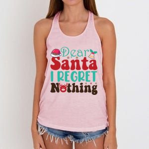 Funny Christmas Dear Santa I Regret Nothing Gift Women's Knotted Racerback Tank