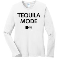 Funny Cinco De Mayo Tequila Mode On Gift Woman Ladies Long Sleeve Shirt