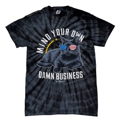 Funny Cat Design Mind Your Own Damn Business Tie-Dye T-Shirt