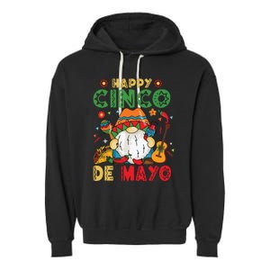 Funny Cinco De Mayo With My Gnomies Trio Gnomes Garment-Dyed Fleece Hoodie