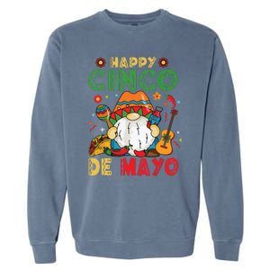 Funny Cinco De Mayo With My Gnomies Trio Gnomes Garment-Dyed Sweatshirt