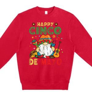 Funny Cinco De Mayo With My Gnomies Trio Gnomes Premium Crewneck Sweatshirt