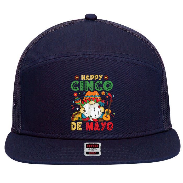 Funny Cinco De Mayo With My Gnomies Trio Gnomes 7 Panel Mesh Trucker Snapback Hat